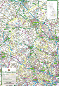 Map of Buckinghamshire County, United Kingdom