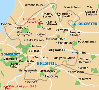 Map of Bristol Local Authority District, United Kingdom