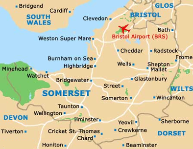 Map of Bath and North East Somerset County, United Kingdom