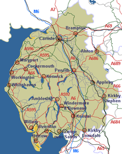 Map of Cumbria Combined Authority, United Kingdom