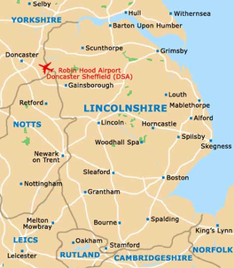 Map of Lincolnshire County, United Kingdom
