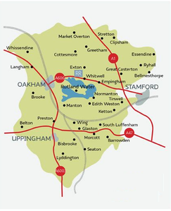 Map of Rutland County, United Kingdom
