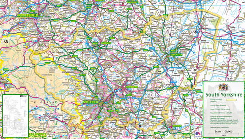 Map of South Yorkshire Combined Authority, United Kingdom