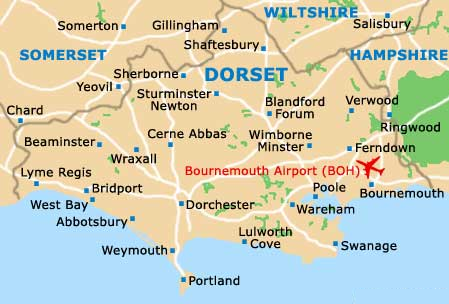 Map of Dorchester County, United Kingdom